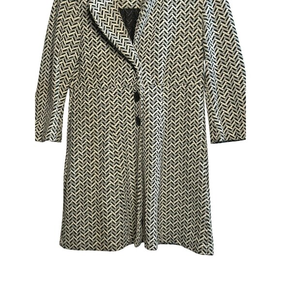 VTG Andria Lieu Black & White Chevron Knit Jacket – Women’s Small, 14"x31" - Picture 3 of 9